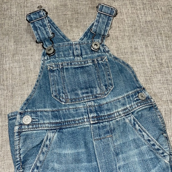 Baby 100% Organic Cotton Denim Overalls baby gap - Picture 1 of 4